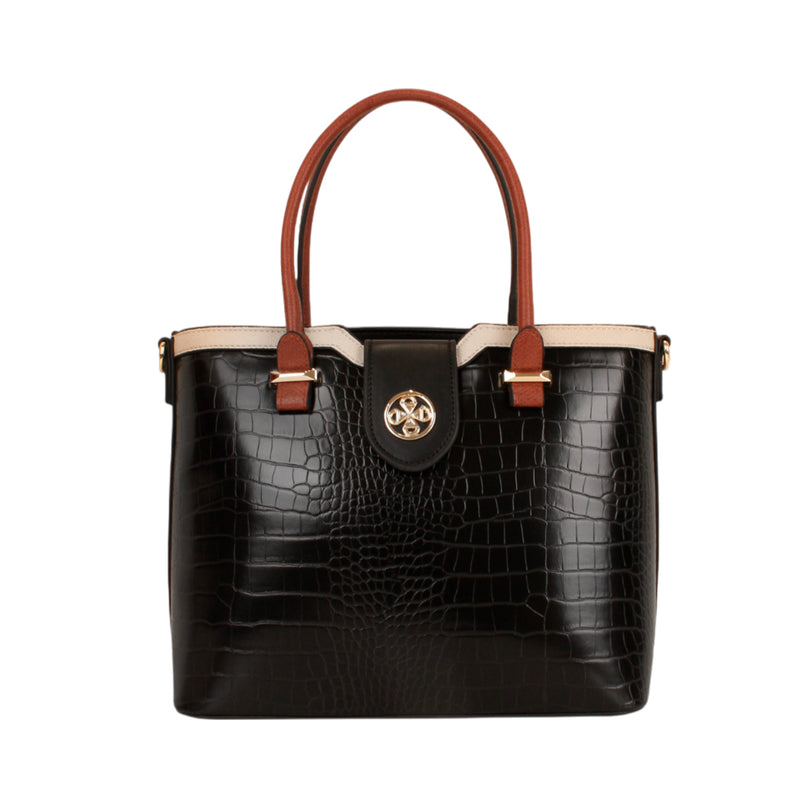 Cartera satchel Cam para mujer color negro