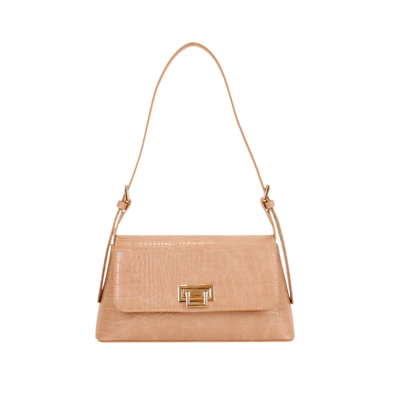 Cartera satchel Garne para mujer color camel