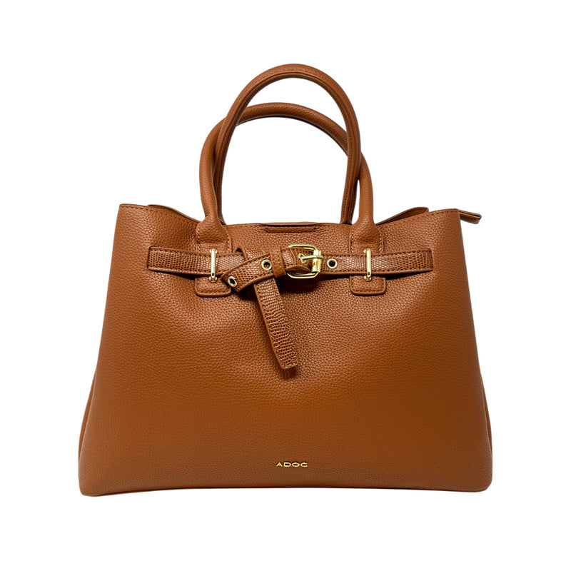 Cartera satchel Eli para mujer color tan