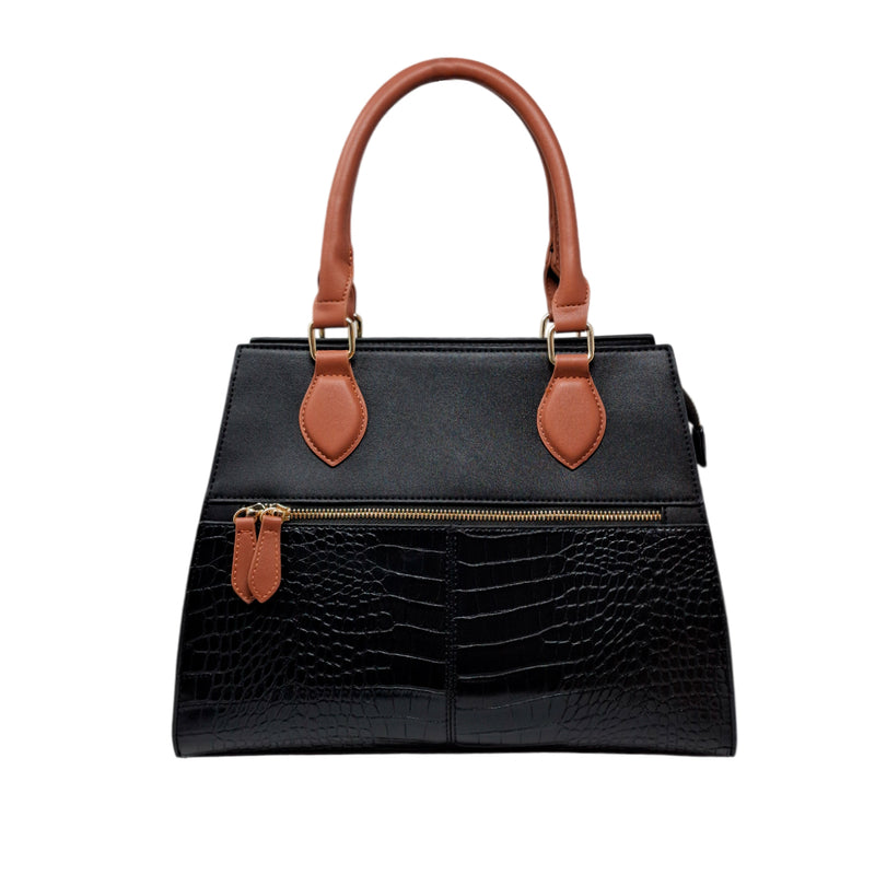 Cartera satchel Em para mujer color negro