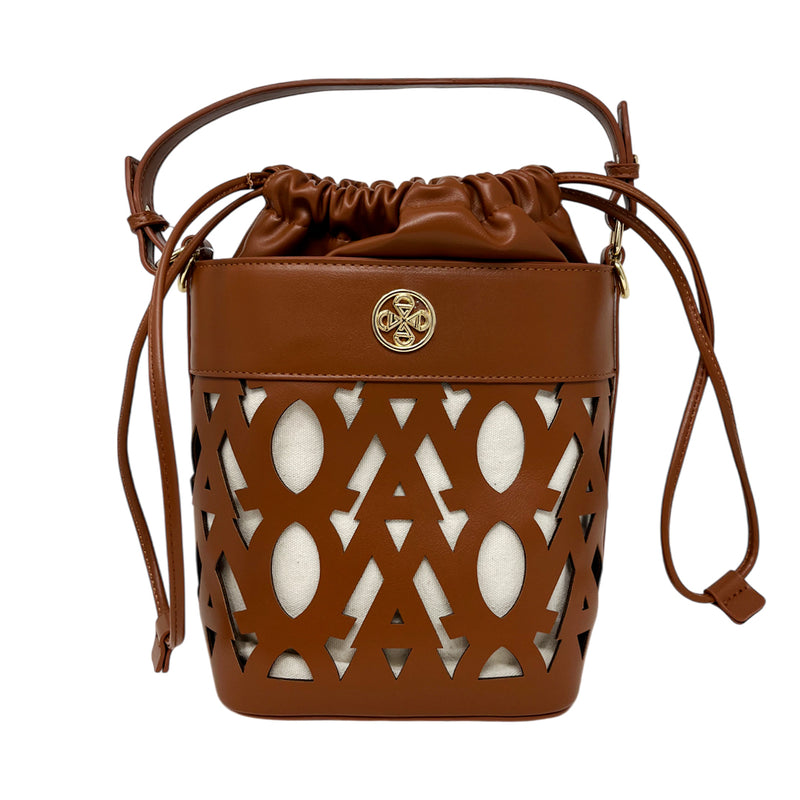 Cartera satchel Farah para mujer color tan
