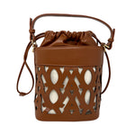 Cartera satchel Farah para mujer color tan