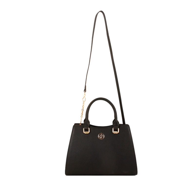 Cartera satchel Gauss para mujer color negro