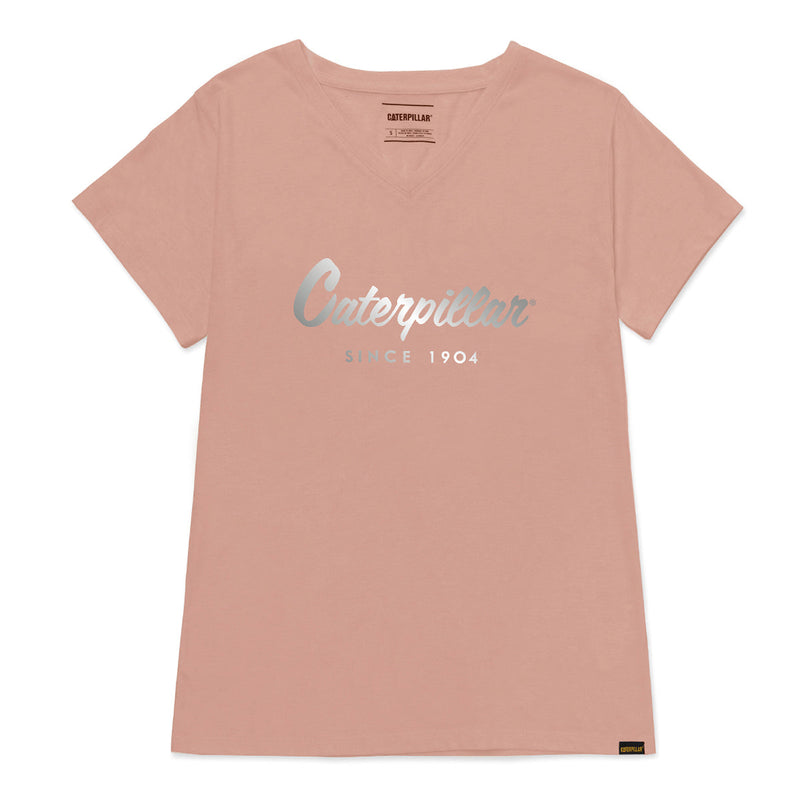 Camiseta V Neck para mujer color rosado