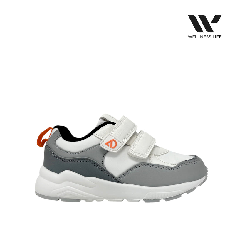 Tennis Kael para niño color gris y blanco