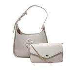 Cartera satchel Kadi para mujer color hueso