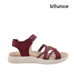 Sandalias flats Denisse 4 para mujer color burgundy