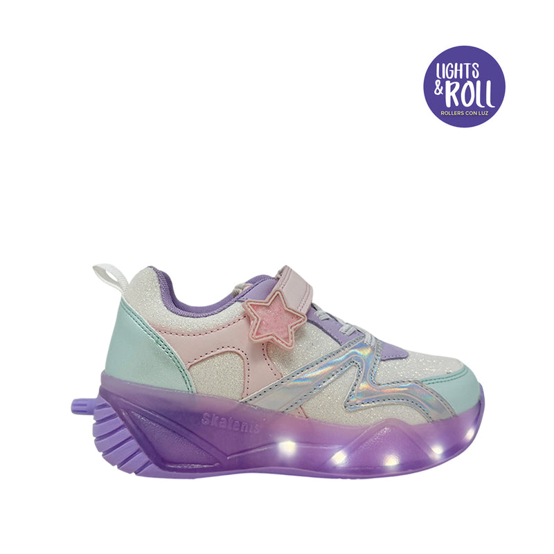 Sneakers con luces Weilis para niña color multi