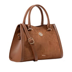 Cartera satchel Zilia para mujer color tan