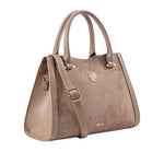 Cartera satchel Zilia para mujer color arena