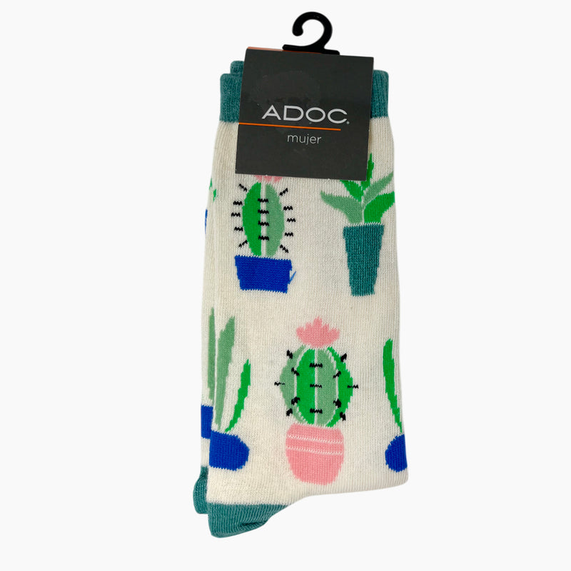 Calcetines Cactus unisex color blanco