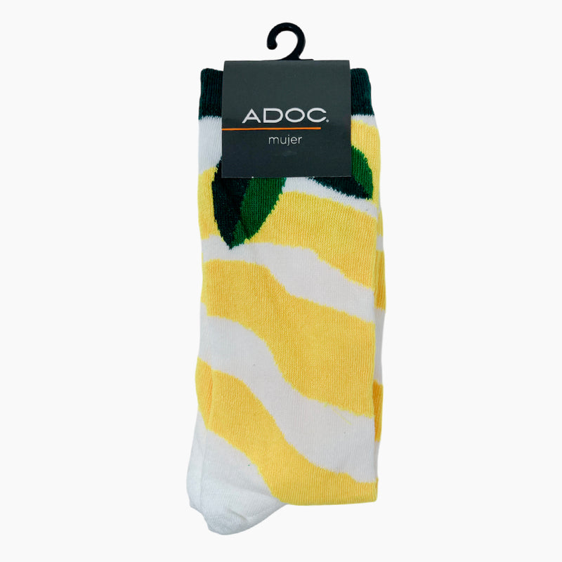 Calcetines Limon unisex color amarillo y blanco