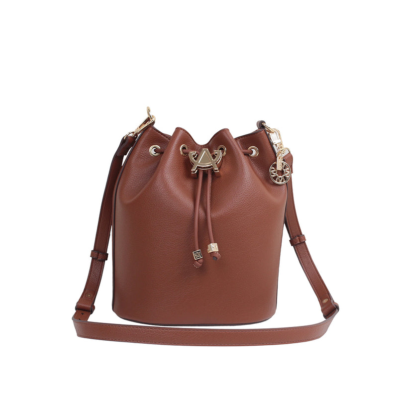 Cartera satchel Miller para mujer color tan