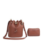 Cartera satchel Miller para mujer color tan