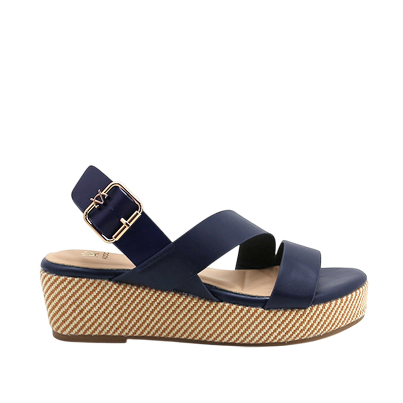 Sandalias de cuña Calari para mujer color marino - Tiendas ADOC Costa Rica