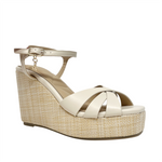 Sandalias de cuña Anita para mujer color hueso