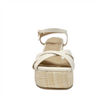 Sandalias de cuña Anita para mujer color hueso