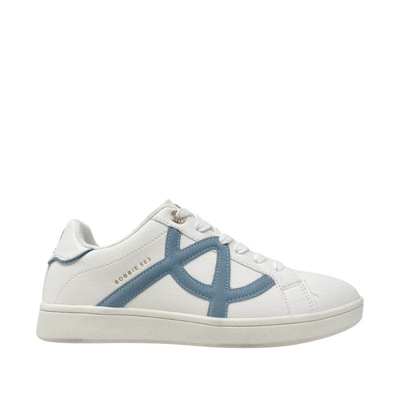 Sneakers Bobbie para mujer color blanco y celeste