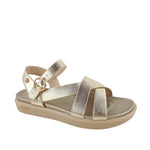 Sandalias flats Indyra para mujer color dorado