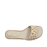 Sandalias flats Gia para mujer color hueso