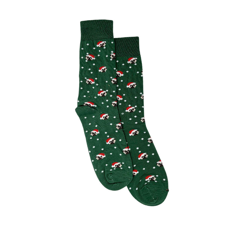 Calcetines Pug para hombre color verde
