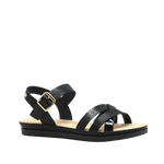 Sandalias flats Regina para mujer color negro