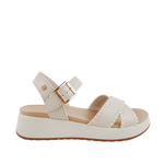 Sandalias flats Annabel para mujer color hueso