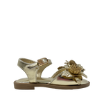 Sandalias flats June para niña color dorado