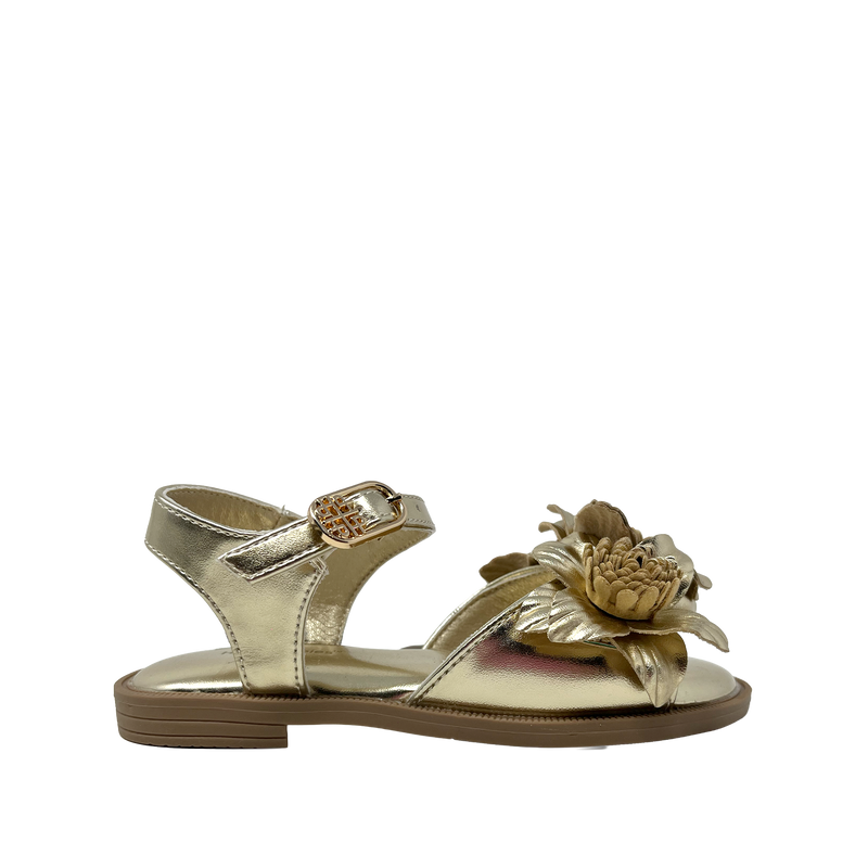 Sandalias flats June para niña color dorado