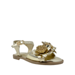 Sandalias flats June para niña color dorado