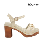 Sandalias de tacón Giana para mujer color hueso