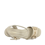 Sandalias de tacón Giana para mujer color hueso